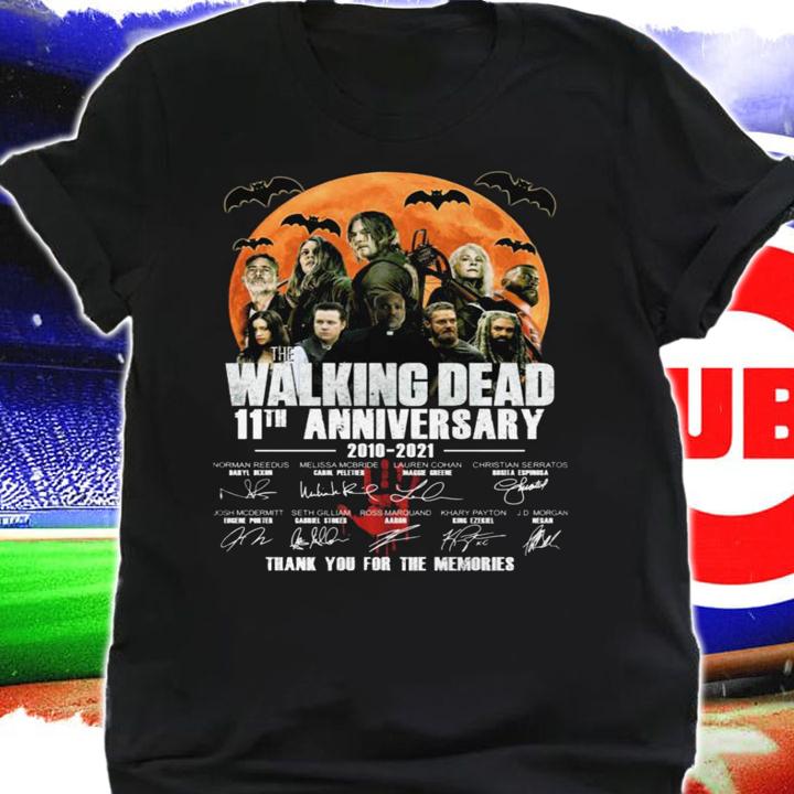 The Walking Dead 11th anniversary 2010 2021 signatures halloween t-shirt shirt