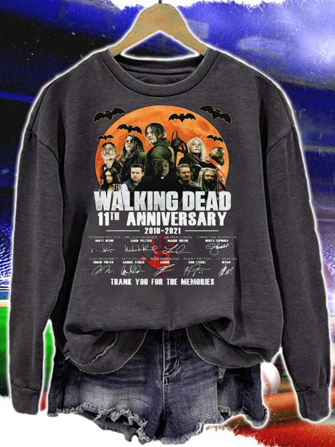 The Walking Dead 11th anniversary 2010 2021 signatures halloween t-shirt sweatshirt
