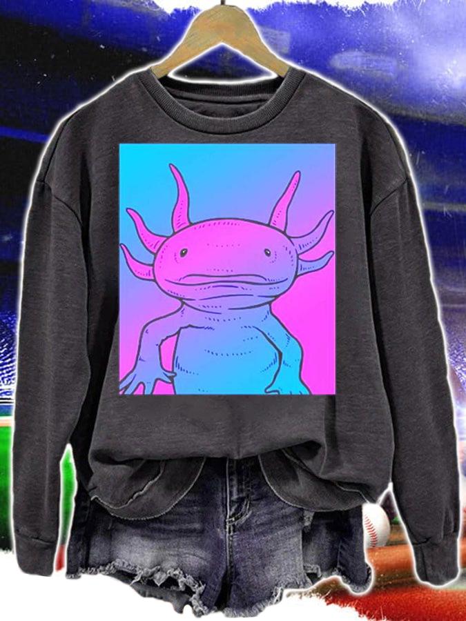 Vaporwave Axolotl Aesthetic  Pastel Goth Salamander T-Shirt sweatshirt