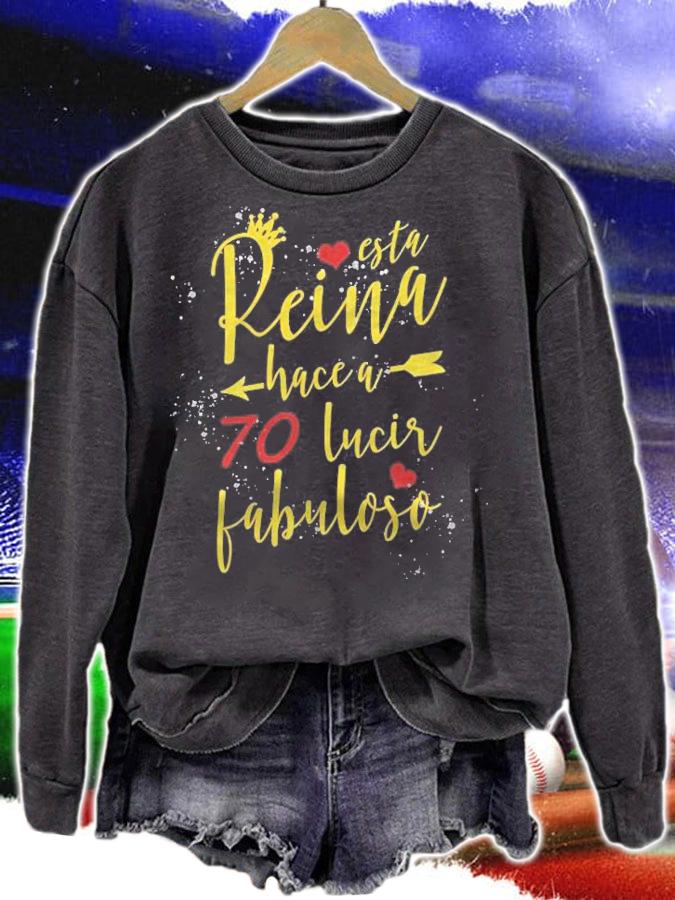Womens Camisa De Mujer Cumpleanos 70 Birthday In Spanish T-shirt sweatshirt