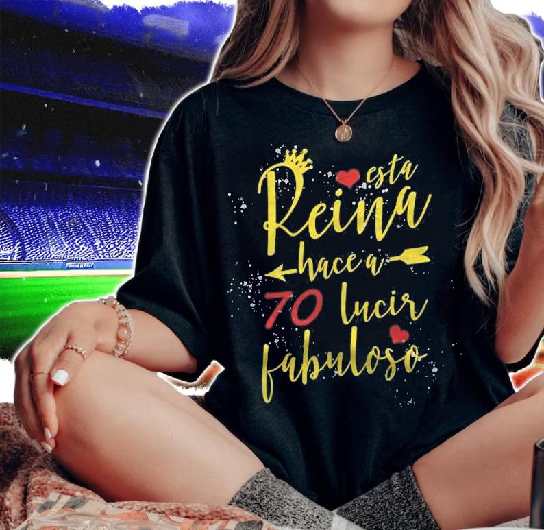 Womens Camisa De Mujer Cumpleanos 70 Birthday In Spanish T-shirt woman shirt