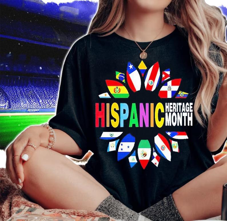 Hispanic Heritage Month Flower t-shirt woman shirt