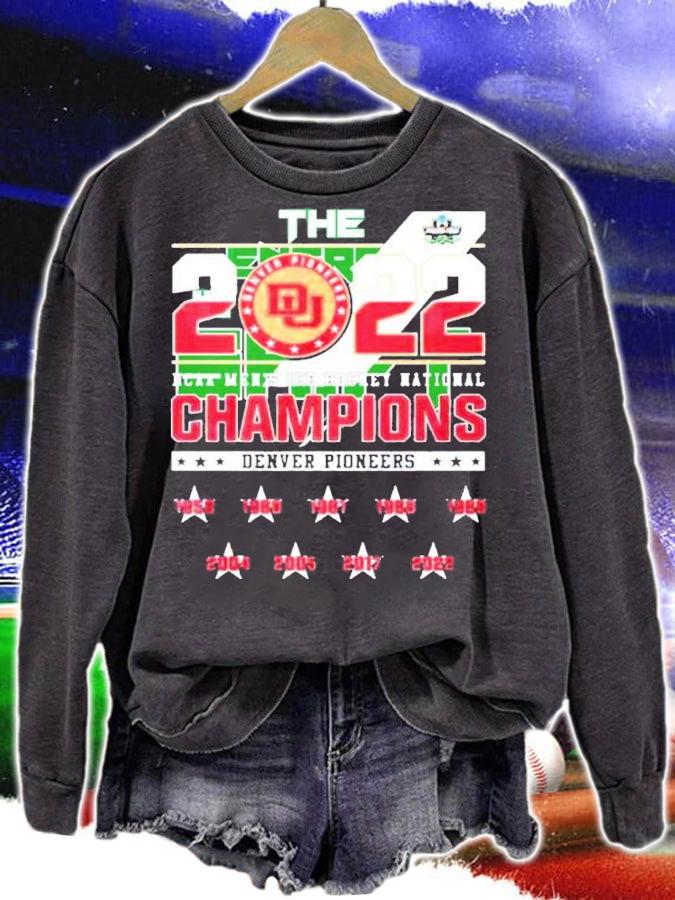 Denver Pioneers DU NCAA Men's Ice Hockey National Champions 2022 Shirt sweatshirt