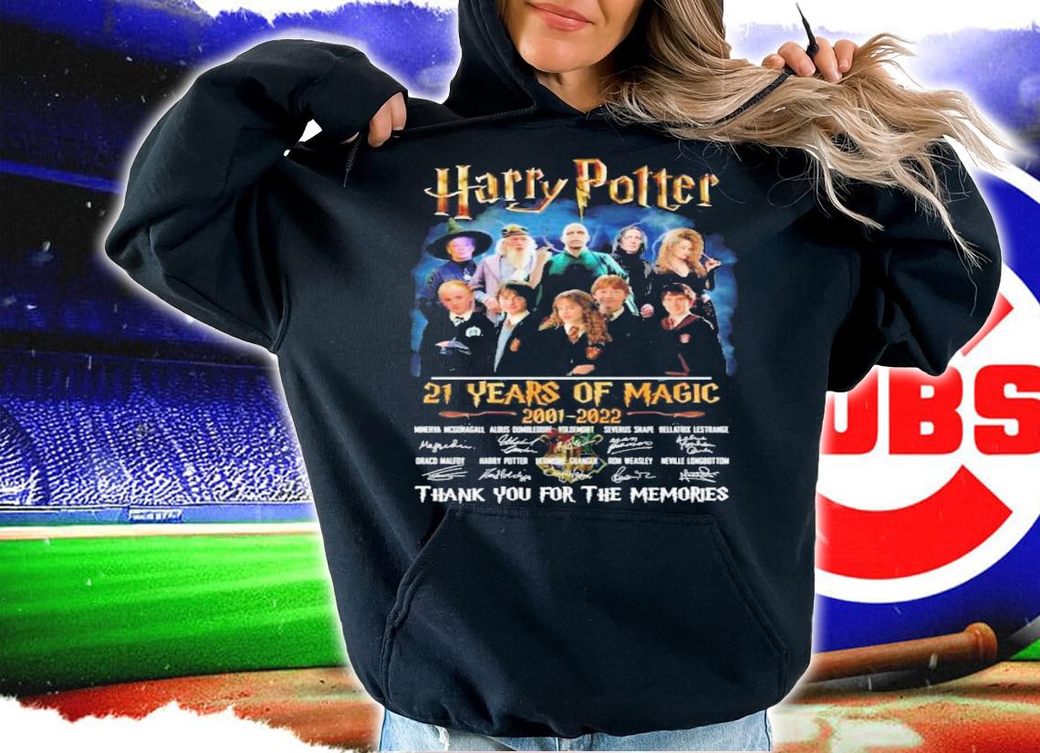 Harry Potter 21 Years Of Magic 2001-2022 Signatures Thank You For The Memories Shirt hoodie