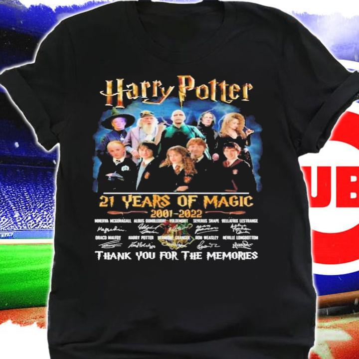Harry Potter 21 Years Of Magic 2001-2022 Signatures Thank You For The Memories Shirt shirt