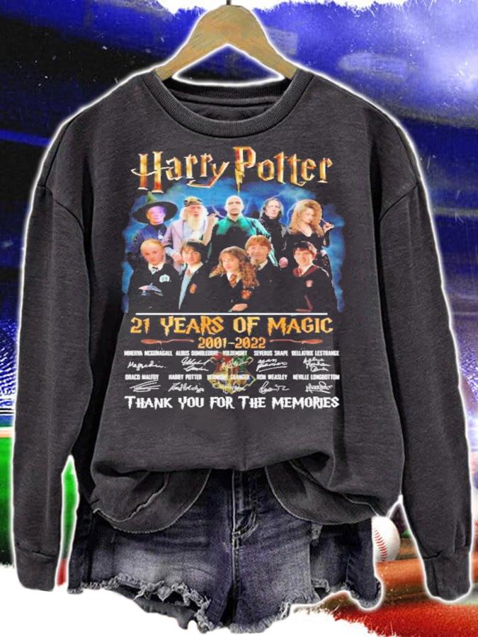 Harry Potter 21 Years Of Magic 2001-2022 Signatures Thank You For The Memories Shirt sweatshirt
