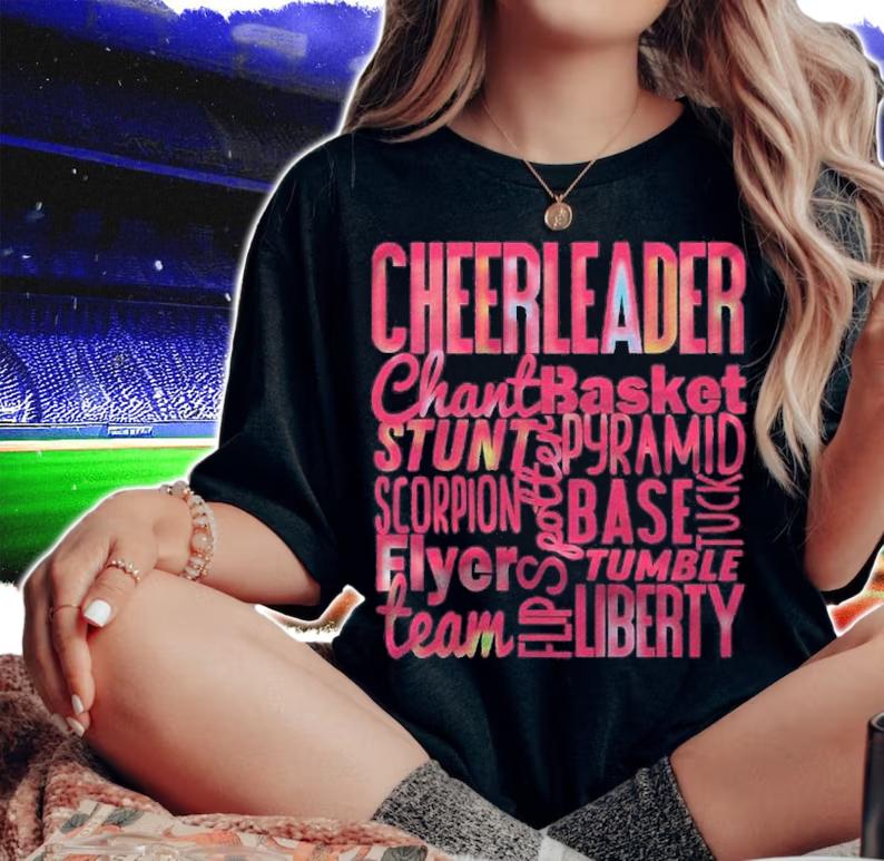 Kids Cute Cheerleader Gift Pink Cheer Moves Cheerleading Coach Shirt woman shirt