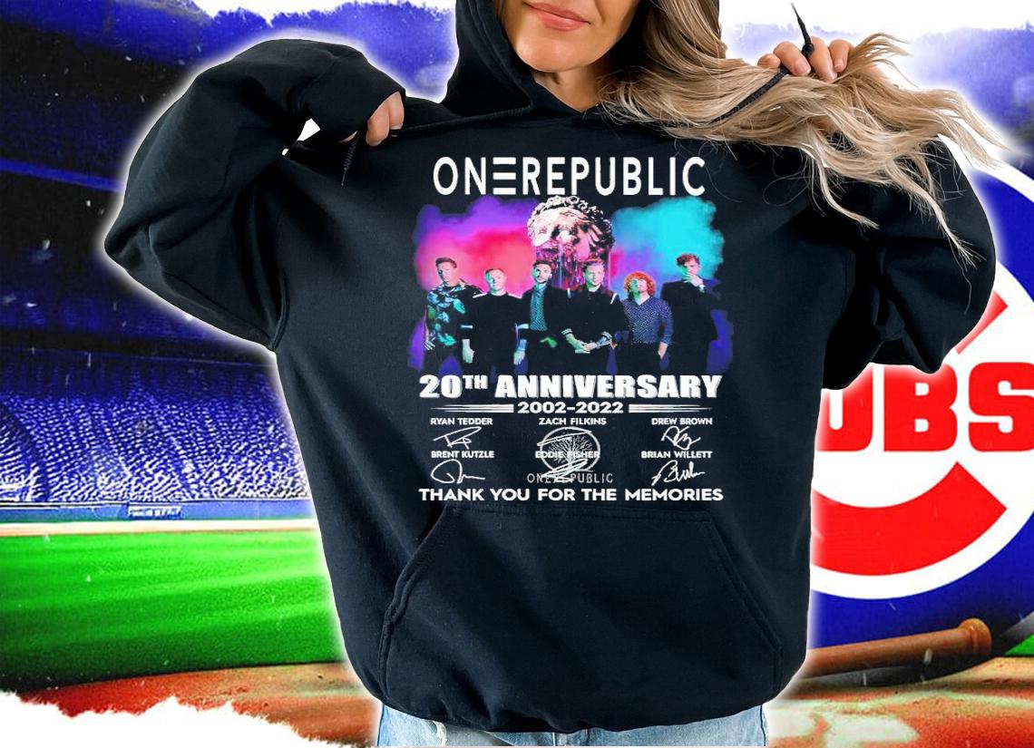 Onerepublic 20th Anniversary 2002-2022 Signatures Thank You For The Memories Shirt hoodie