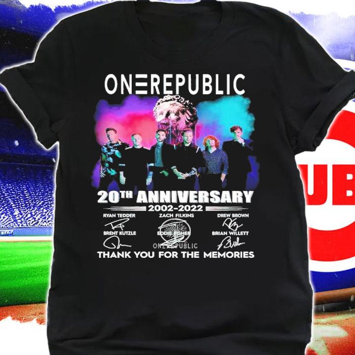 Onerepublic 20th Anniversary 2002-2022 Signatures Thank You For The Memories Shirt shirt