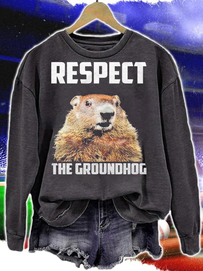 Respect The Groundhog Woodchuck Photo Ground Hog Day Shirt