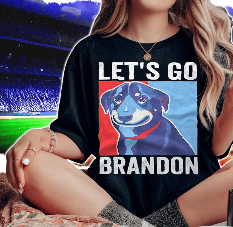 Smiling Dog Let's Go Brandon T-shirt