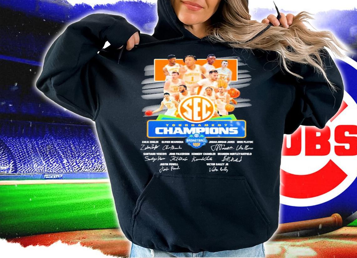 Tennessee Volunteers SEC Tournament Men's Basketball Champions 2022 Signatures Shirt hoodie