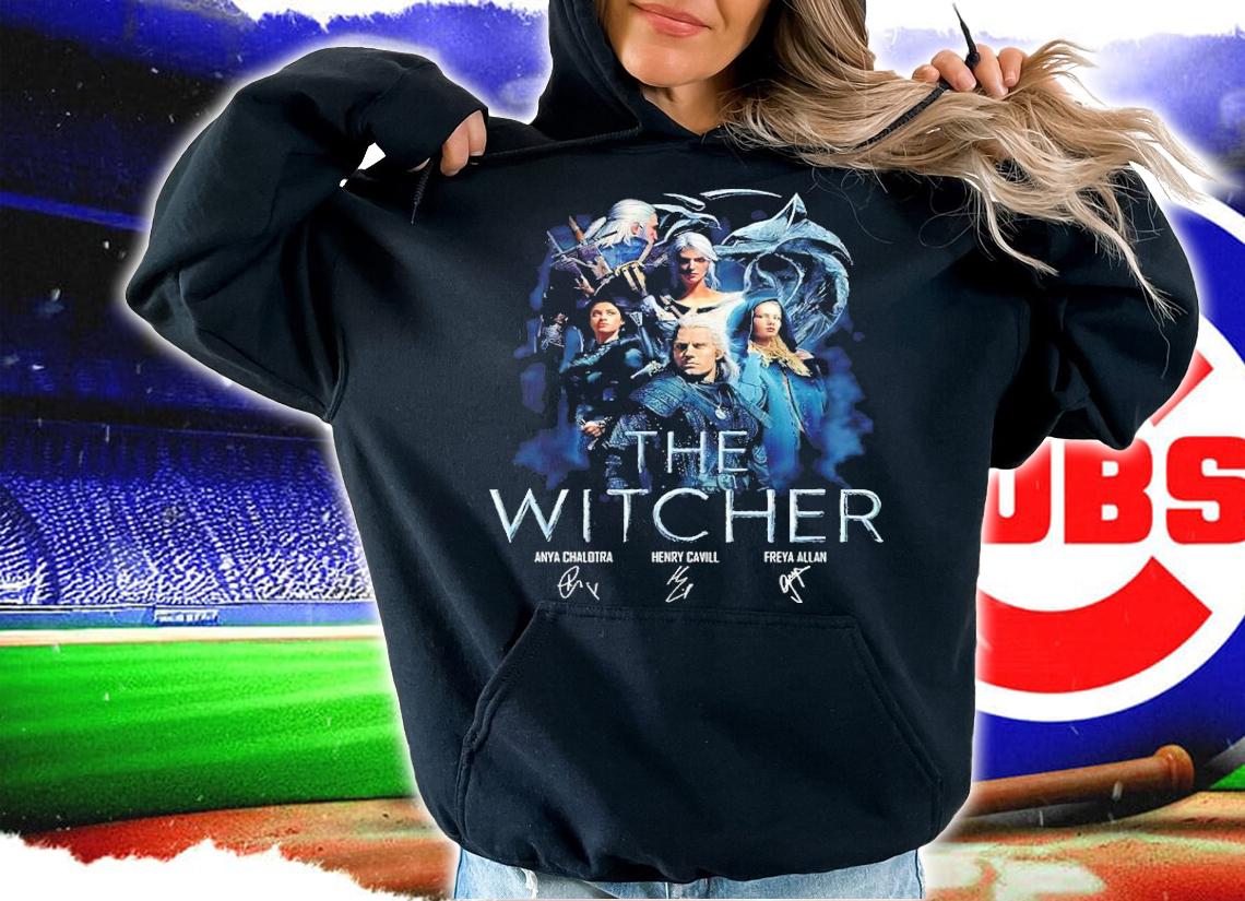 The Witcher TV Movies Series Anya Chalotra Henry Cavill And Freya Allan Signature Shirt hoodie