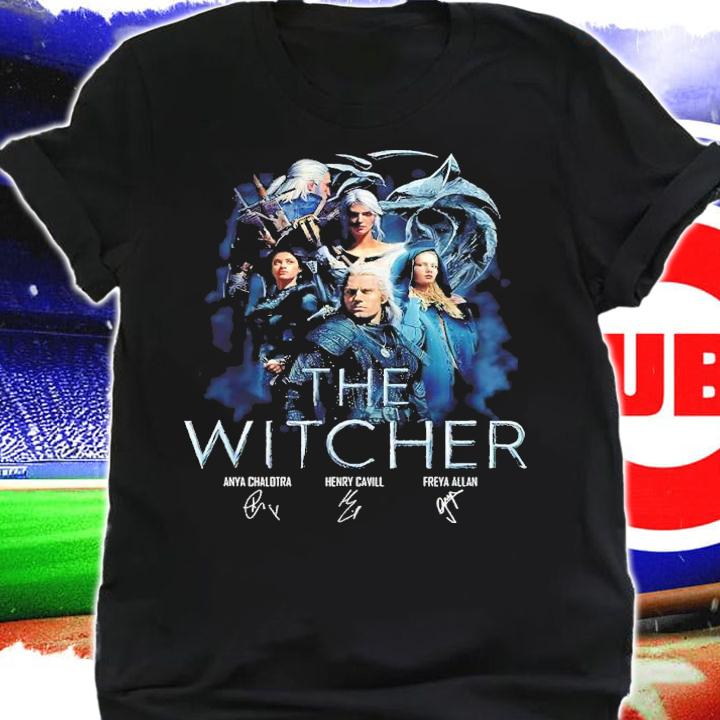 The Witcher TV Movies Series Anya Chalotra Henry Cavill And Freya Allan Signature Shirt shirt