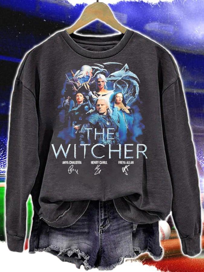 The Witcher TV Movies Series Anya Chalotra Henry Cavill And Freya Allan Signature Shirt sweatshirt