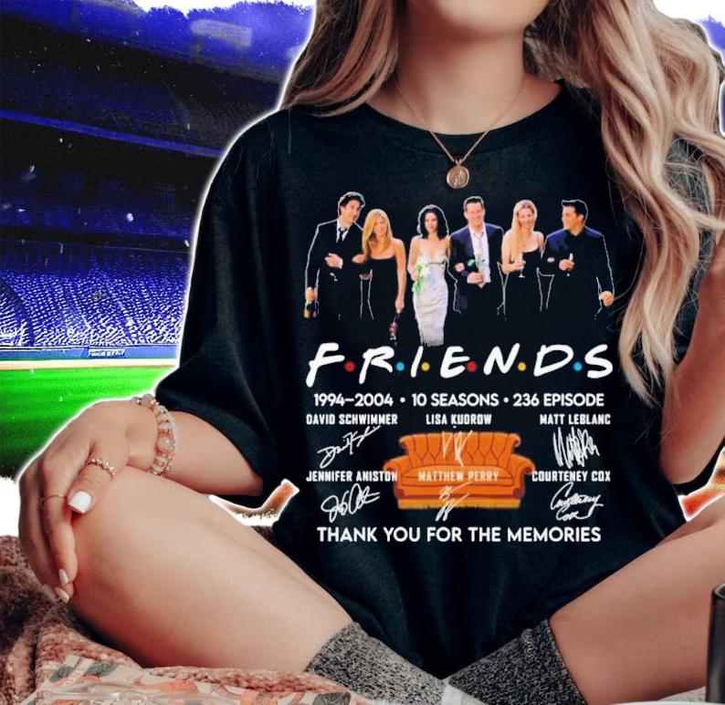 Friends 1994-2004 10 Seasons 236 Episode Signatures Thank You For The Memories Shirt