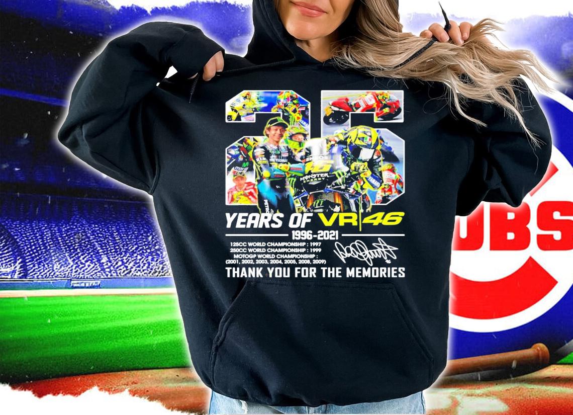 25 years of Valentino Rossi VR46 1996-2021 signature t-shirt hoodie