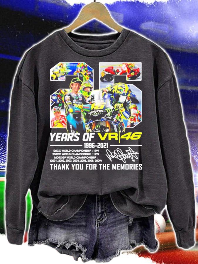 25 years of Valentino Rossi VR46 1996-2021 signature t-shirt sweatshirt