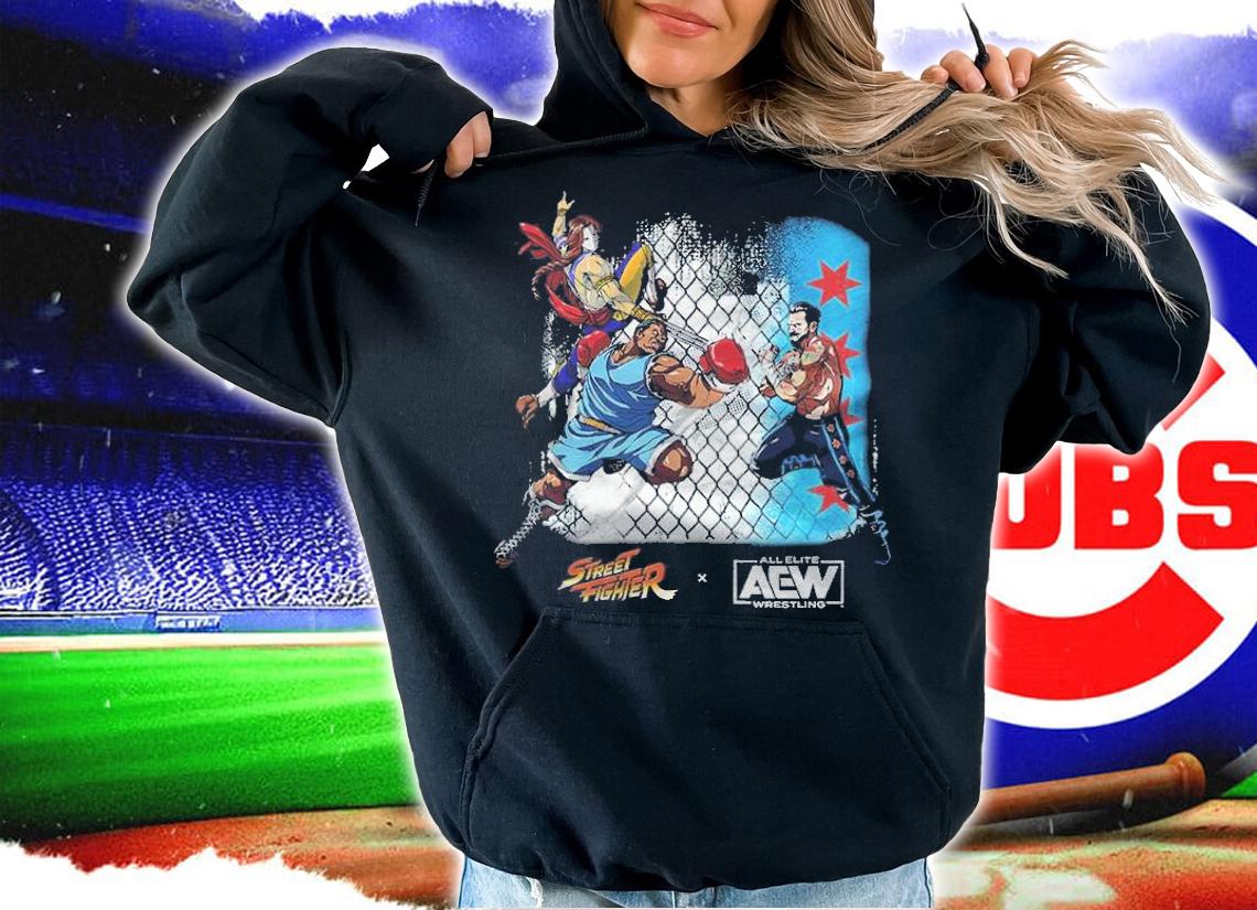 CM Punk Vs. Vega And Balrog Street Fighter x AEW Shirt hoodie