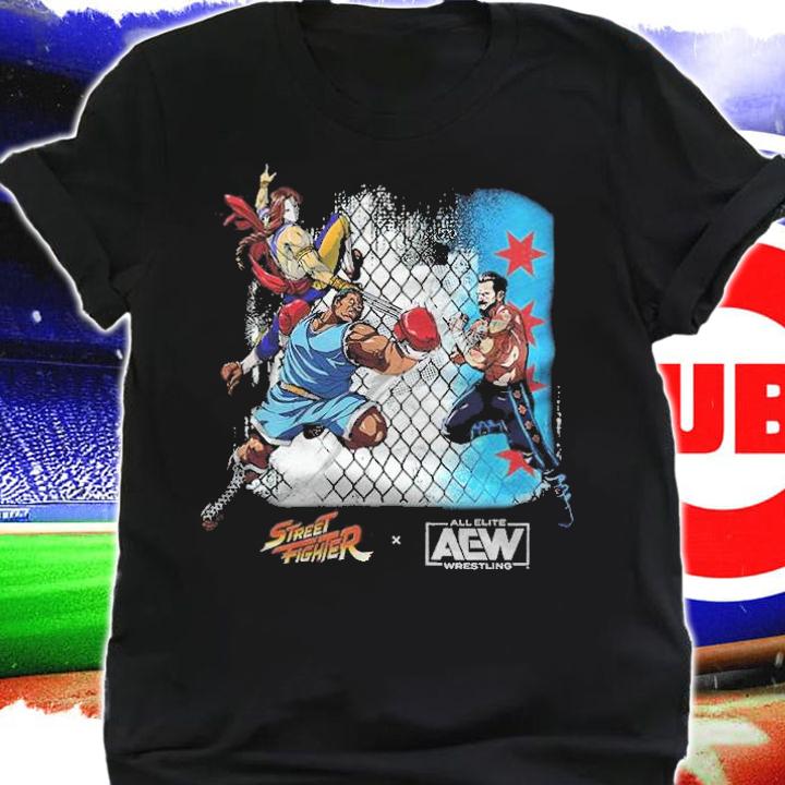 CM Punk Vs. Vega And Balrog Street Fighter x AEW Shirt shirt