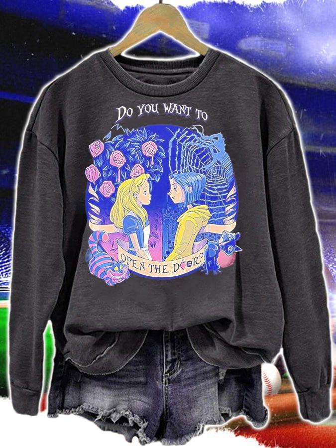 Coraline And Alice Do You Want To Open The Door Fanart T-Shirt sweatshirt
