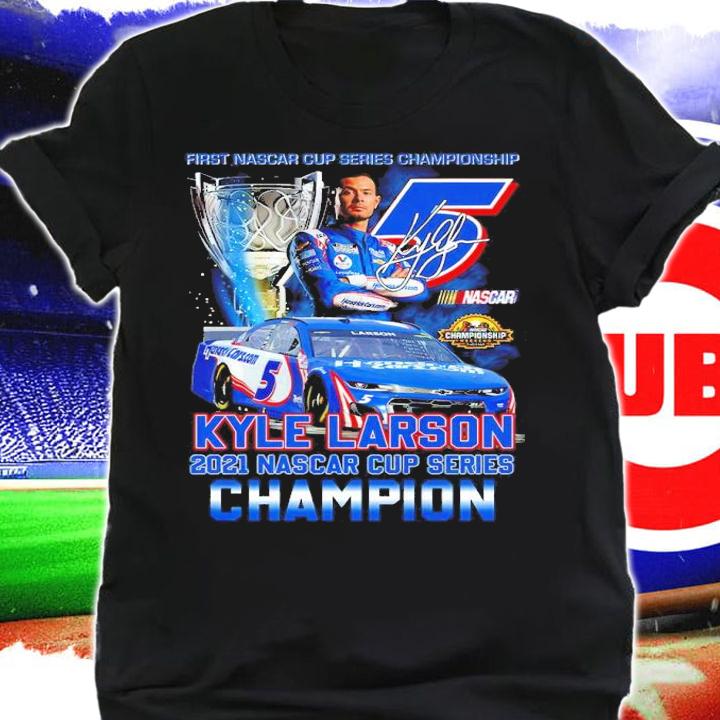 First Nascar Cup Series Championship Kyle Larson 2021 Nascar Cup Series Champion Signatures Shirt shirt