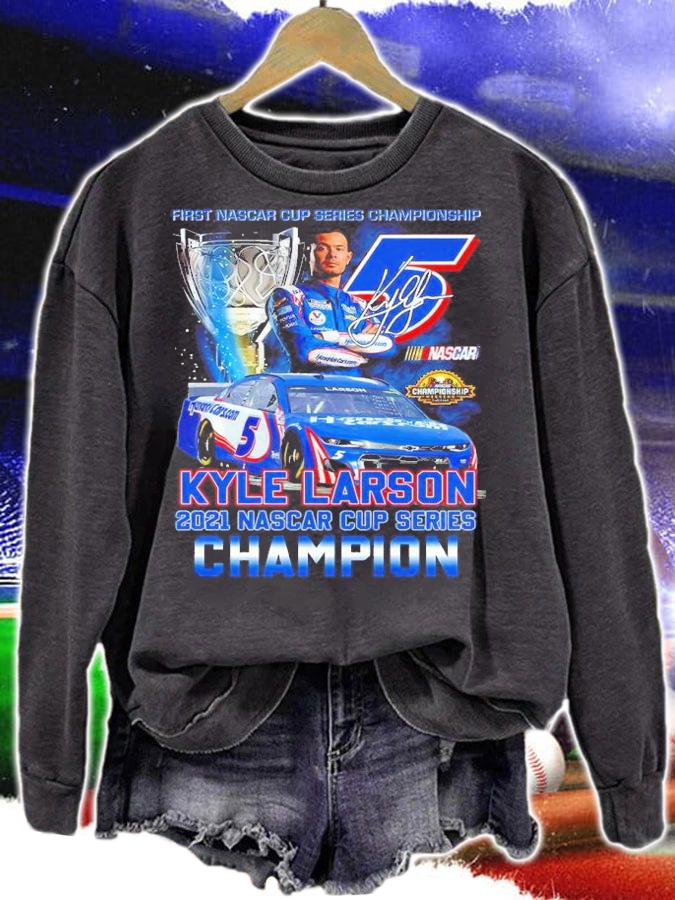 First Nascar Cup Series Championship Kyle Larson 2021 Nascar Cup Series Champion Signatures Shirt sweatshirt