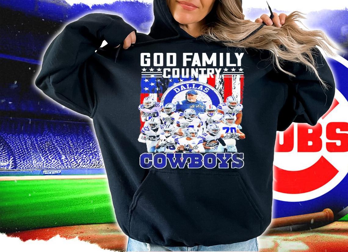 God Family Country Dallas Cowboys Signatures Shirt hoodie