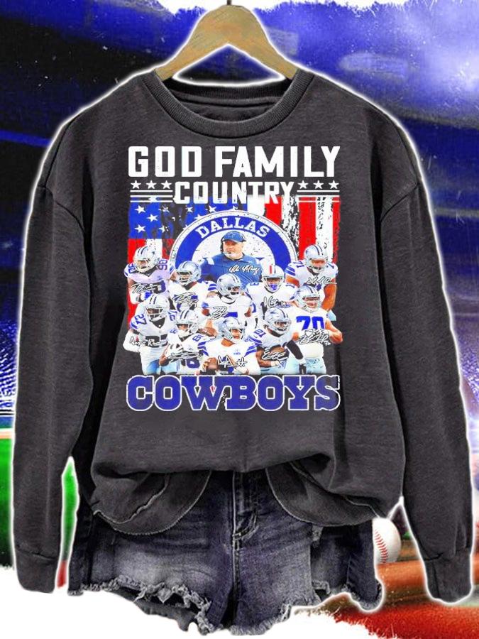 God Family Country Dallas Cowboys Signatures Shirt sweatshirt