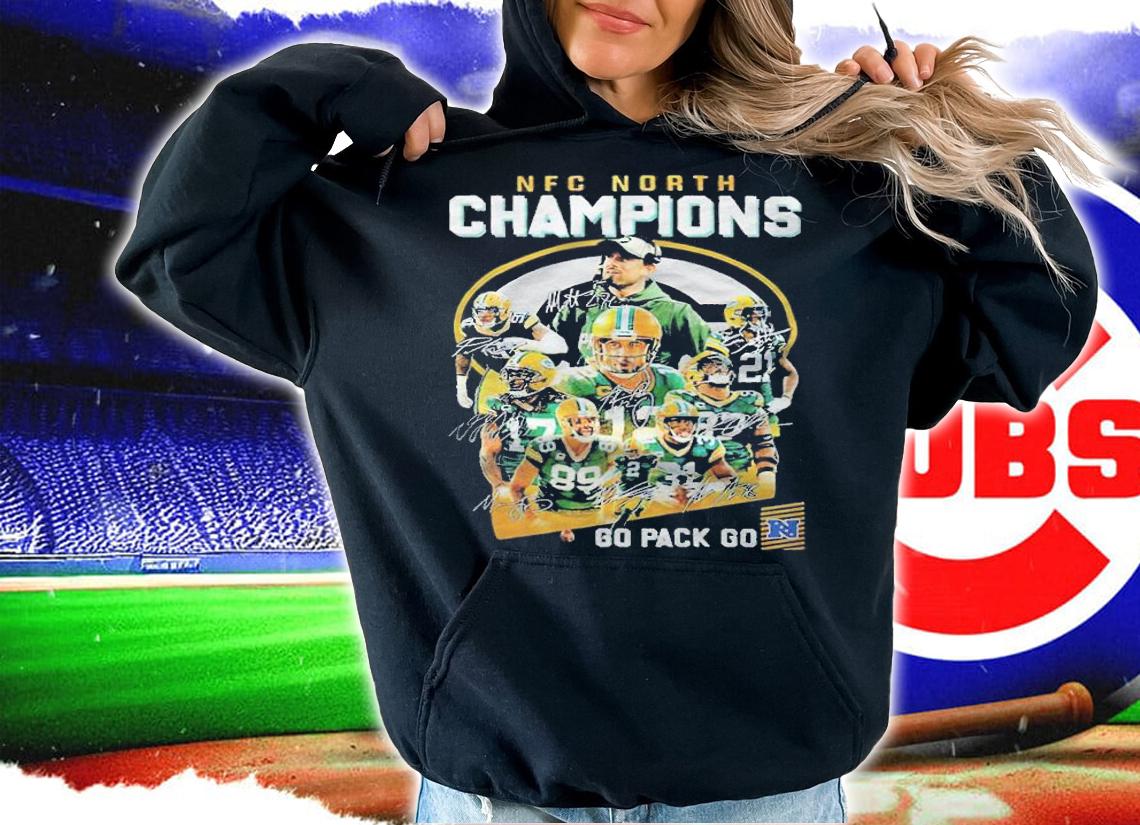 Green Bay Packers Team Nfc North Champions Go Pack Go signatures T-shirt hoodie