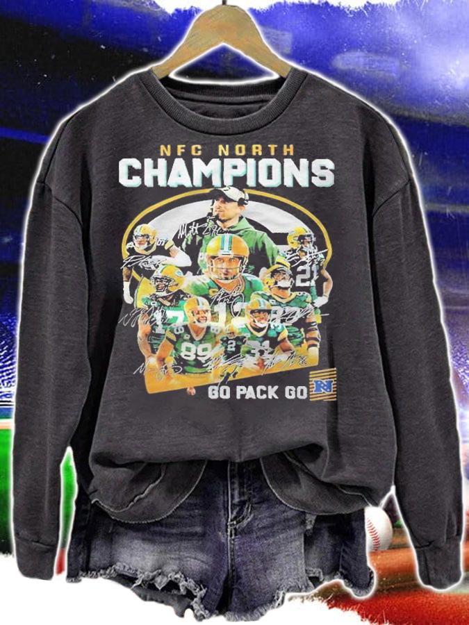 Green Bay Packers Team Nfc North Champions Go Pack Go signatures T-shirt sweatshirt