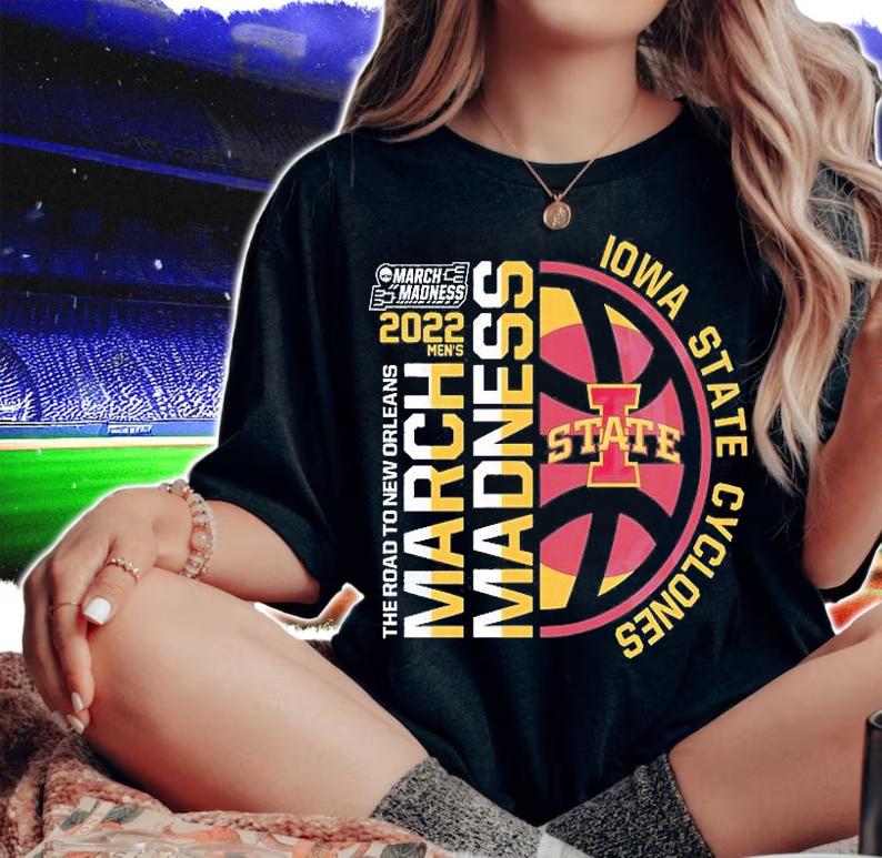 Iowa State Cyclones 2022 Mens NCAA The Road To New Orleans March Madness T-Shirt woman shirt