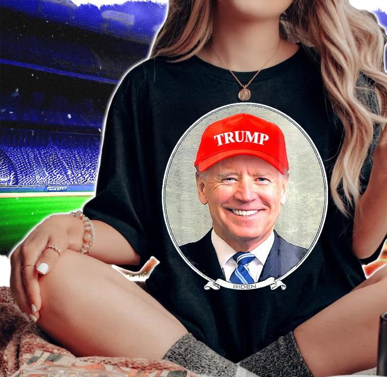 Joe Biden Wearing Hat Trump T-shirt woman shirt