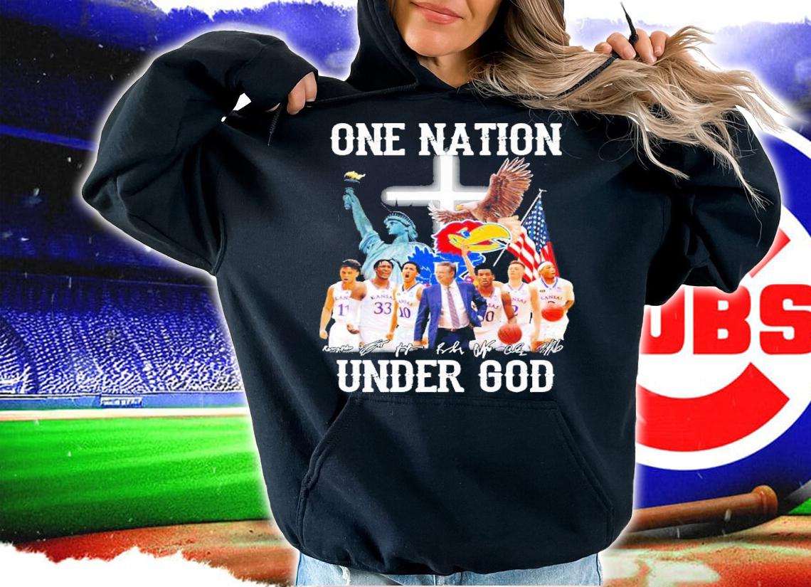 Kansas Jayhawks Basketball One Nation Under God Signatures Shirt hoodie