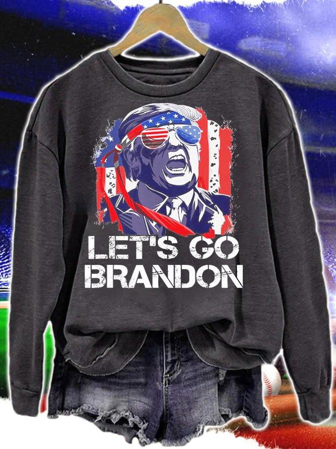 Let's Go Brandon Tee Conservative Anti Liberal US Flag Trump Design T-Shirt sweatshirt