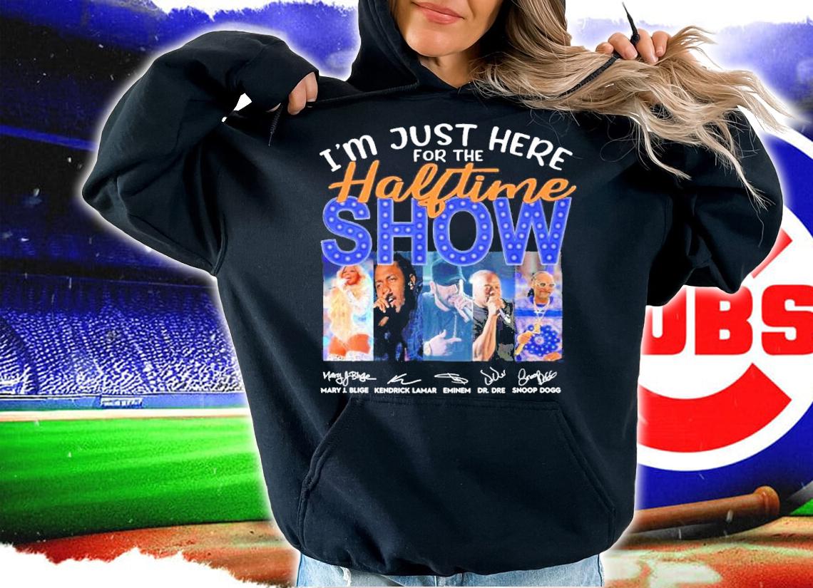 Official I'm Just Here For The Halftime Show Signatures Shirt hoodie