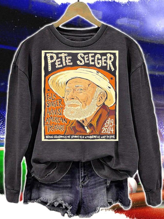 Pete Seeger 1919-2014 Folk Singer Activist American Treasure Shirt sweatshirt