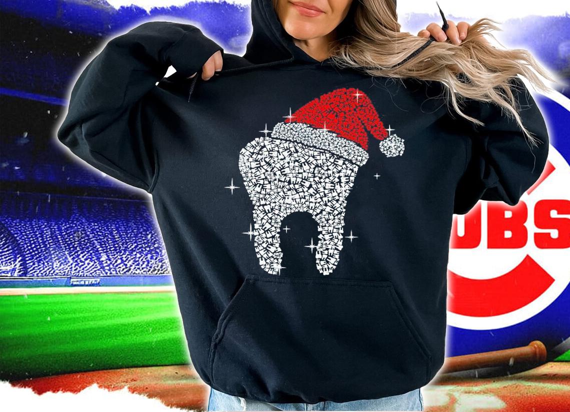 Santa Hat Tooth Dental Hygiene Dentist Christmas Shirt