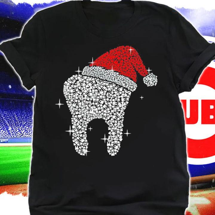 Santa Hat Tooth Dental Hygiene Dentist Christmas Shirt