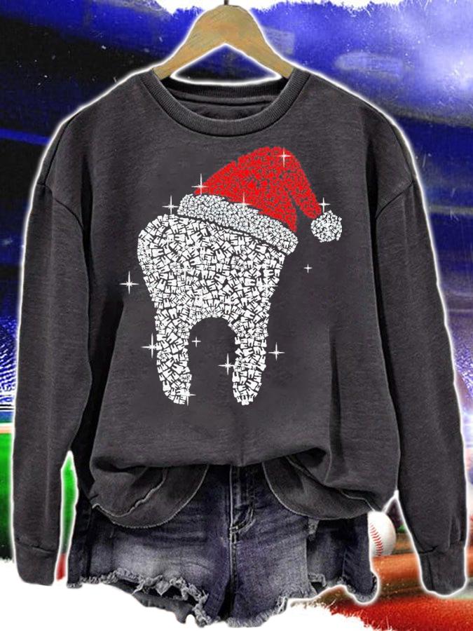 Santa Hat Tooth Dental Hygiene Dentist Christmas Shirt