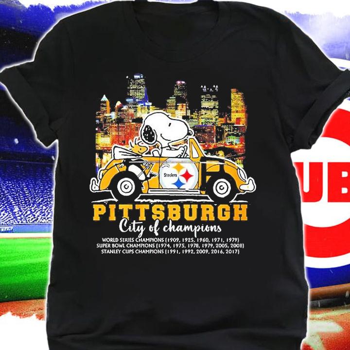 Snoopy And Woodstock Pittsburgh City Of Champions T-Shirt shirt