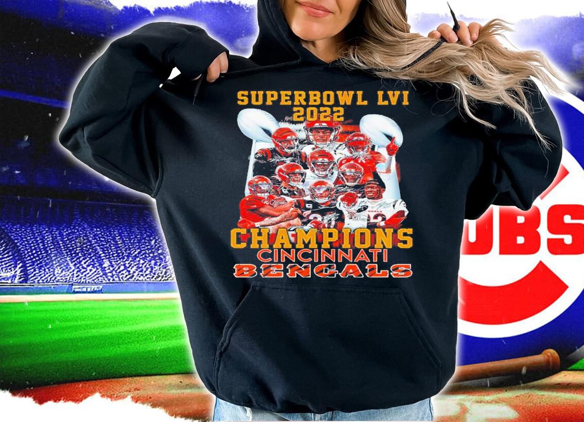 Super Bowl LVI 2022 Champions Cincinnati Bengals Signatures Shirt