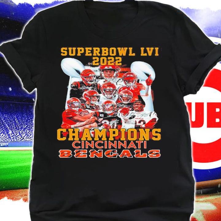 Super Bowl LVI 2022 Champions Cincinnati Bengals Signatures Shirt