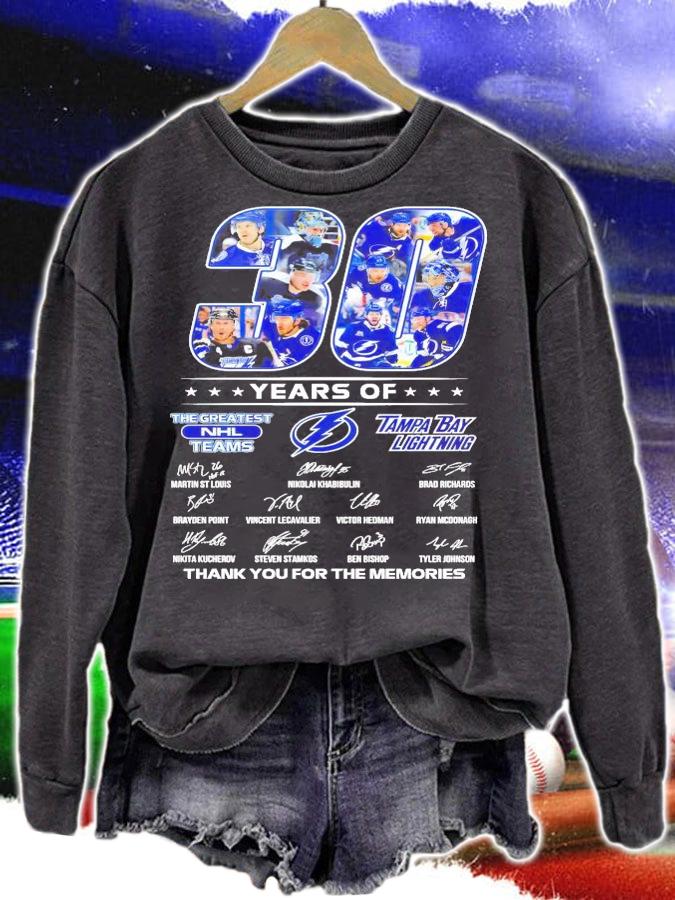 Tampa Bay Lightning 30 years of The Greatest NHL teams thank you for the memories t-shirt