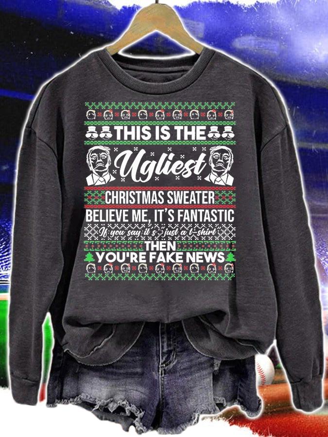 Trump Ugly Christmas Sweater believe Me It's Fantastic , Support Trump Christmas Gift T-Shirt