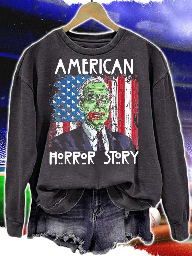 Biden Horror American Zombie Story Halloween Retro Vintage shirt sweatshirt