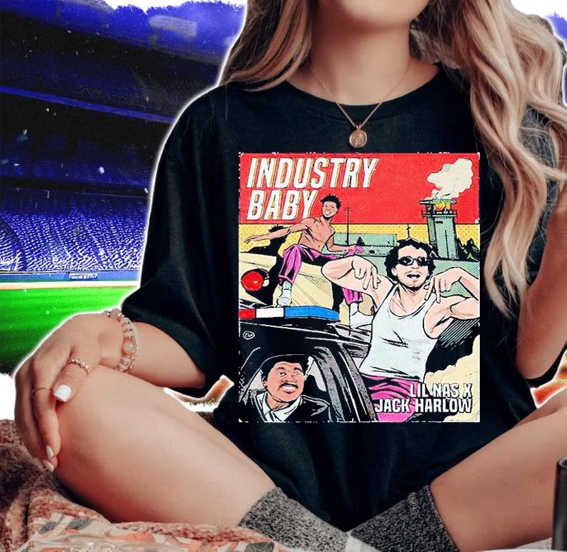 Industry baby Lil Nas x Jack Harlow comic art T-shirt woman shirt