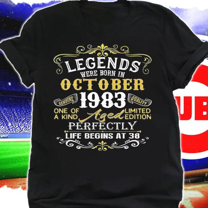Legends Were Born In October 1983 38Th Birthday Gift T-Shirt shirt