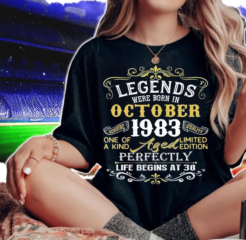 Legends Were Born In October 1983 38Th Birthday Gift T-Shirt woman shirt