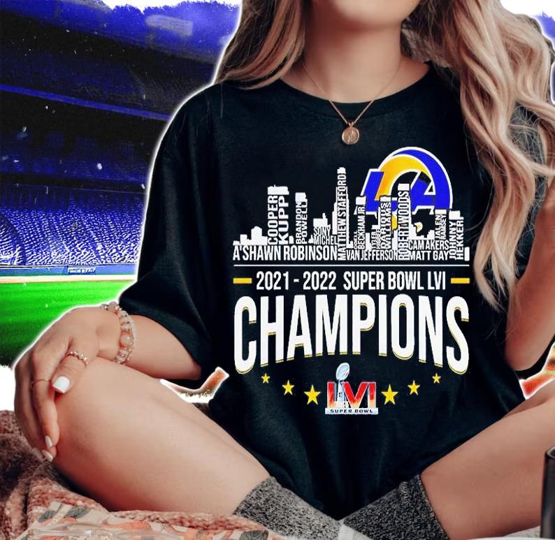 Los Angeles Rams 2021 2022 Super Bowl Lvi Champions T-Shirt woman shirt